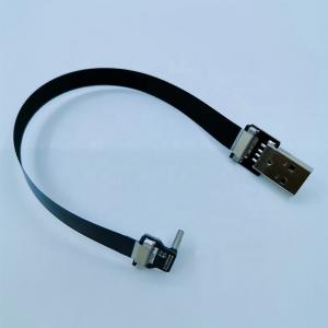 Flat Thin FFC Ribbon Type C Flat Cable , Micro Usb 90 Degree Flat For FPV Gimbal