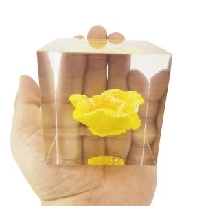 Buy cheap custom cube brick resin paper weight with inclusion embeddings from wholesalers