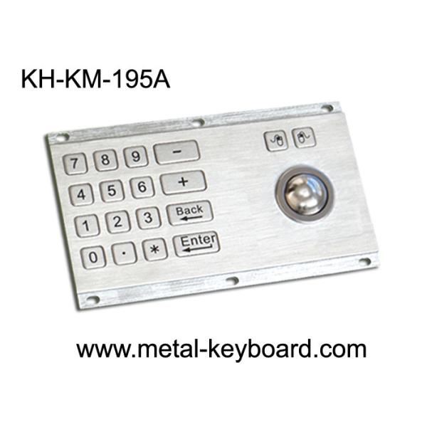 Metallic Anti - vandal Kiosk Digital Keyboard with Integrated Trackball IP65