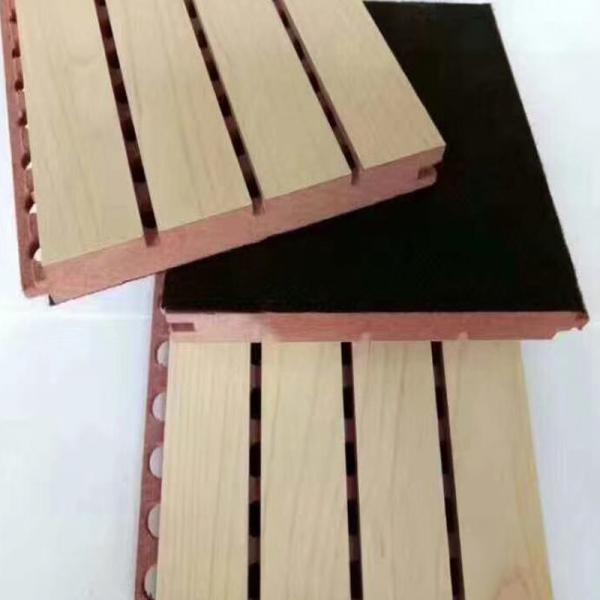 Quality Eco Friendly Mdf Acoustic Soundproofing Panels / Grooved Wood Panel for sale