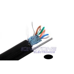 Buy cheap UTP CAT5E 24 AWG Bare Copper UV-PE Black with Messenger for Security Camera from wholesalers