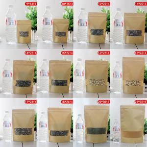 Doypack Resealable k Brown Kraft Paper Standing Up Pouches Food Grade Packaging