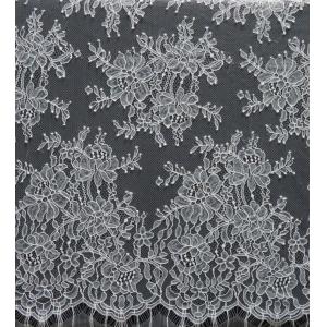 Buy cheap 150cm Width Nylon Lace Fabric White Flower Design For Dress from wholesalers