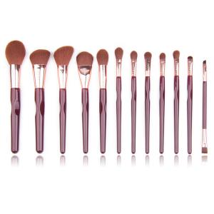 Buy cheap 12pcs Three Concave Synthetic Hair Makeup Brush With Wooden Handle from wholesalers