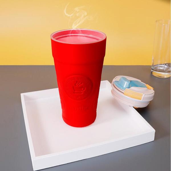 Buy cheap Double Layer Insulation Silicone Coffee Mug With Silicone Handle from wholesalers