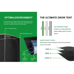 240 x 120 x 200 cm 1680D Reflective Oxford Mylar Hydroponic Tent Lightproof and