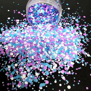 Buy cheap Customs Glitter Option Loose Glitter in Polyester for Shaped Heart Star Moon Dot Chunky Mix from wholesalers