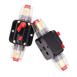 Buy cheap 50 Amp Panel Mount Circuit Breakers Manual Reset Inline Fuse Holder 24V 12V 50A Audio Breakers from wholesalers