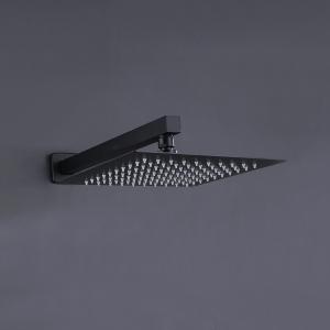 Buy cheap Matte Black Luxury Rain Bathroom Shower Faucets Mixer Set from wholesalers