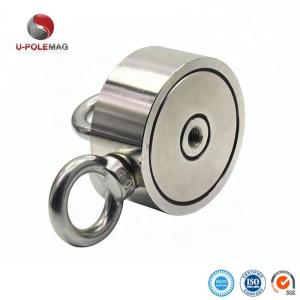 Buy cheap D75mm 200 kg Pull Force Double Sided Round Strong Magnetic Fishing Kit Salvage Magnet with Hook from wholesalers
