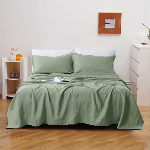 Buy cheap Deep Pocket 1.5-2 Kg Luxury Stonewashed French Linen Bed Sheets 3 Pieces Style Luxury from wholesalers