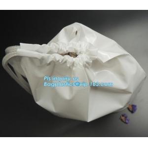Buy cheap Biodegradable Environment friendly Hotel packaging clothes for laundry plastic bag Customized Poly Plastic Drawstring cu from wholesalers