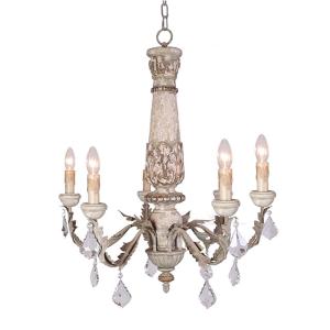 Reclaimed wood pendant light with crystal (WH-CI-34)