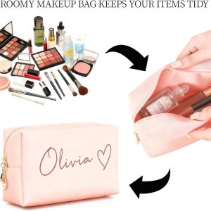 PU Letter Printing Makeup Bag Multi Functional Storage Bag
