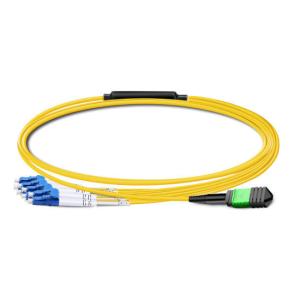 Buy cheap 1m (3ft) Low Insertion Loss MPO Female to 4 LC UPC Duplex OS2 9/125 Single Mode Fiber Breakout Cable, 8 Fibers Type B, Elite, LSZH, Yellow from wholesalers