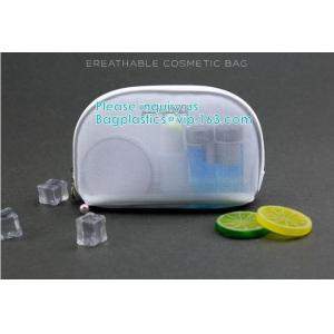 Buy cheap Mesh & PU leather cosmetic bag for promotion beautiful packing,polyester plain mesh makeup cosmetic bag eco friendly pac from wholesalers