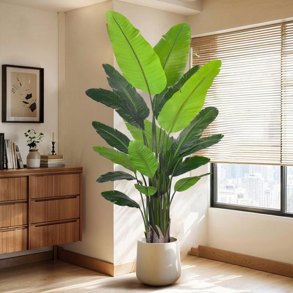 4ft 6ft 7ft Tall home decor artificial plants Banana Tree bird of paradise plant for Living Room Office Indoor Outdoor