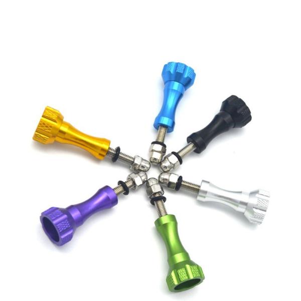 Quality Aluminum 1 Long And 2 Short Thumb Knob Bolt Nut Screw For GoPro Hero 4 3+ Xiaomi yi 4K SJCAM Camera for sale
