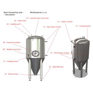 1000L 2000L cone fermenter with cooling jacket FVs, BBT