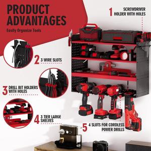 Buy cheap Garage Organization Simplified with 4 Drill Slots Wall Mounted Power Tool Organizer from wholesalers