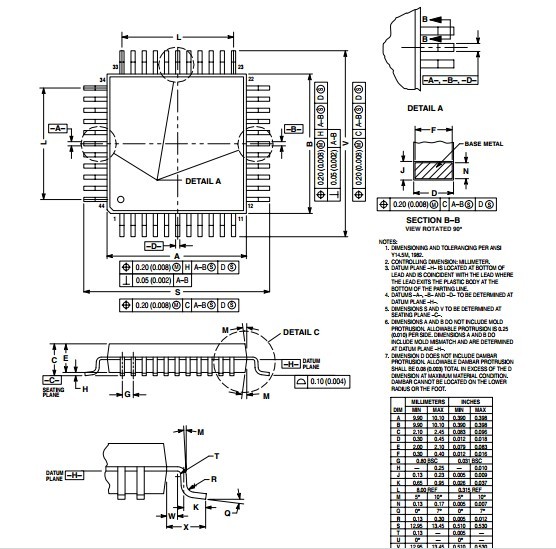 Integrated Circuit Chip Microcontrollers MC68HC908GT16CFB MOTOROLA QFP