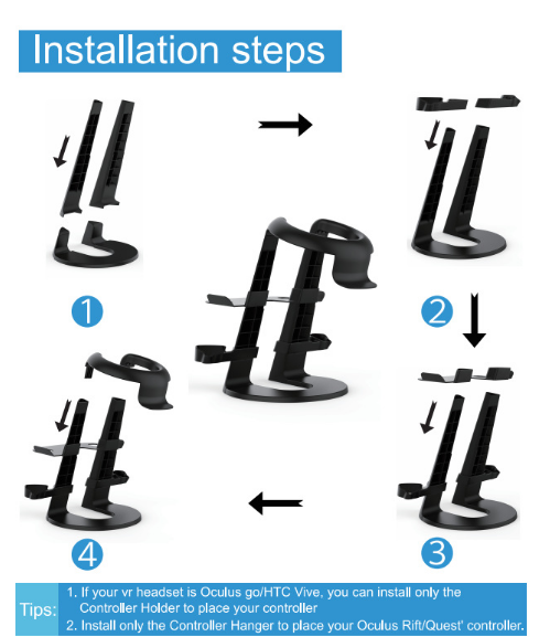 Custom color vr headset and controller stand holder vive , vive pro , rift device