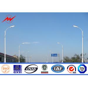 Buy cheap Q235 Hot Dip Galvanized Street Light Poles 12m With Cross Arm 1.8 Safety Factor from wholesalers