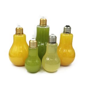 Recyclable Light Bulb Shaped Plastic Juice Containers Stock