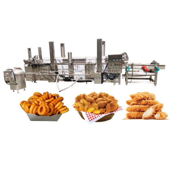 Quality Small Scale Conveyor Belt Automatic Frying Machine Continuous Fryer for sale