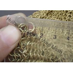Metal Mesh Drapery / Brass Wire Ring Mesh Curtain Conect With 8mm Circle Dia