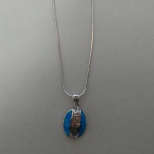 Buy cheap Key Design Meandros Opal Pendant Necklace With 925 Sterling Silver from wholesalers