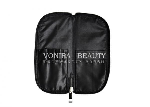 Buy cheap Handy Cosmetic Pouch Clutch Makeup Brush Bag With Zipper Enclosure Black from wholesalers