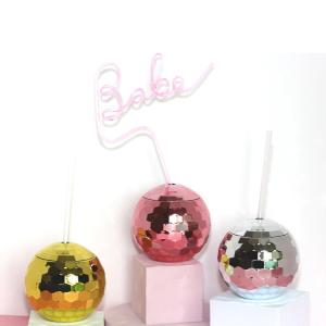 Buy cheap Light Up Disco Ball Drink Cup With Straws 450ml Unbreakable from wholesalers