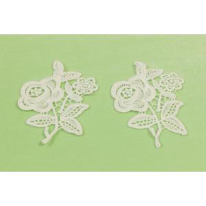 Buy cheap Dainty White Floral Lace Applique OKEO TEX 100 Approved Multiapplication from wholesalers