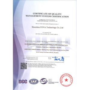 Shenzhen FOVA Technology Co.,Ltd Certifications