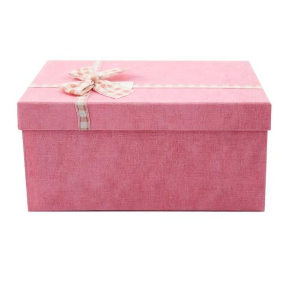 pink gift boxes custom fancy gift box with ribbon Handmade Cardboard Boxes for
