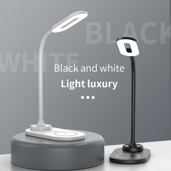 Ultra fast wireless charging，multifunctional touch desk lamp，bedside table