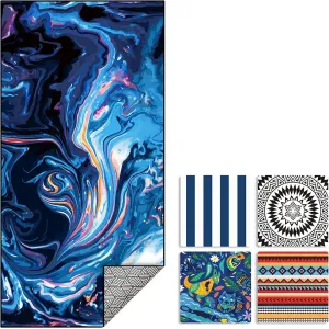 Buy cheap sublimation sand proof beach towels with a zip pocket recycled microfiber swimming pool summer beach towel with bag from wholesalers