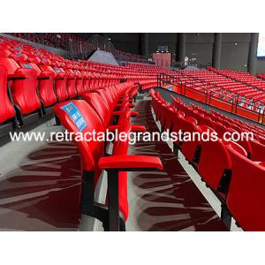 Tip Up Plastic Fixed Stadium Seating With Armrest Fire Protected
