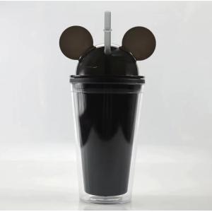 Buy cheap Double Wall Acrylic Cups BPA Free 16oz Plastic Dome Mouse Ears Lid from wholesalers