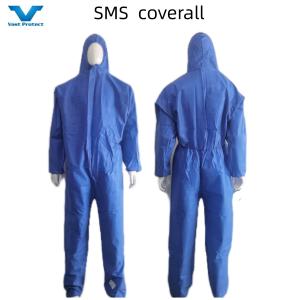 Buy cheap Structure All-in-one Dustproof Chemical Proof SMS Nonwoven Coverall with Heat Taped Seam from wholesalers