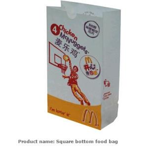 Buy cheap Different Size Of Take Away Fast Food Paper Bag, disposable food bakery customized White kraft paper bag from wholesalers