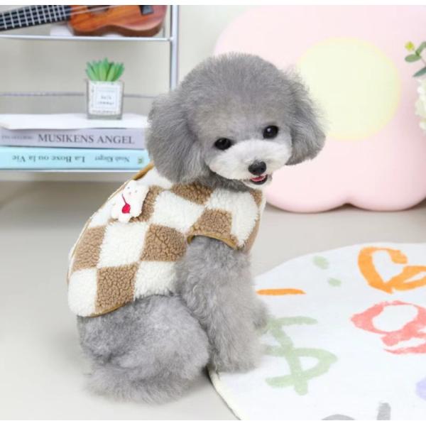 Quality Diamond Argyle Pattern Pet Coat Warm Winter Apparel Brown Black for sale