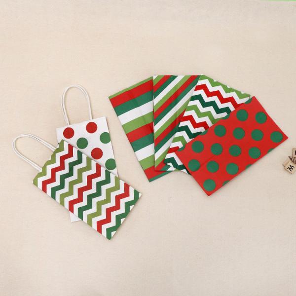 Fancy Christmas Party Favor Gift Kraft Paper Bag with Handle Custom Color