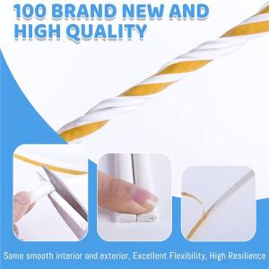 EPDM Rubber Self Stick Weather Seal Tape D-Section 5/16" W 1/4" T 17 Ft L Black