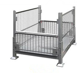 removable collapsible baskets 4 layer stackable stillage cages galvanized mesh