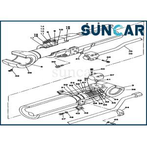 Buy cheap LZ00646 Arm Cylinder Repair Kit CX240LR Case Hydraulic Service Kits from wholesalers