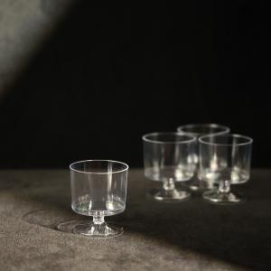 Round Transparent PS Plastic Cups Plastic Goblet for Cold Beverages