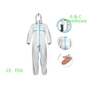 Buy cheap Non Woven Disposable Protective Gowns With Knitted Cuff Medical Blue from wholesalers