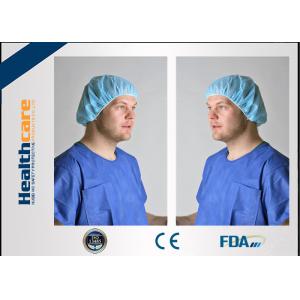China PP Or SMS Disposable Bouffant Surgical Caps , Disposable Nurse Cap Lightweight on sale